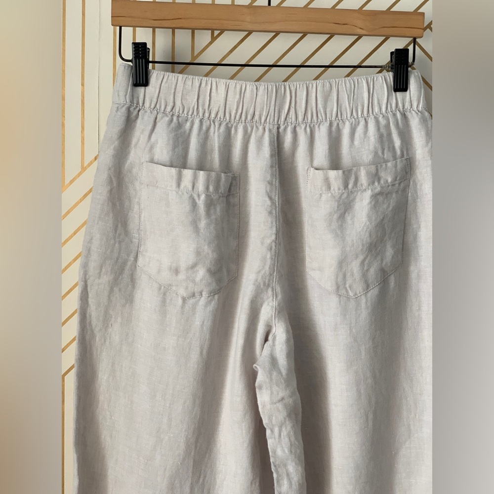 Cynthia Rowley 100% Linen Cropped culotte style crop Pant wide leg lagen look M - Picture 7 of 12